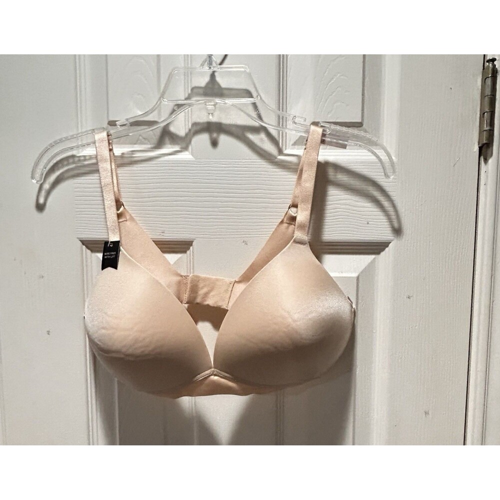 NEW NWT Ambrielle 36D beige wire free back smoothing bra w/ lift smooth classic